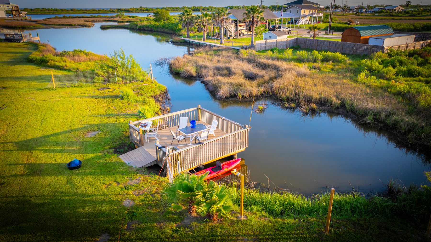 waterfront fishing deck near The Palms RV Resort