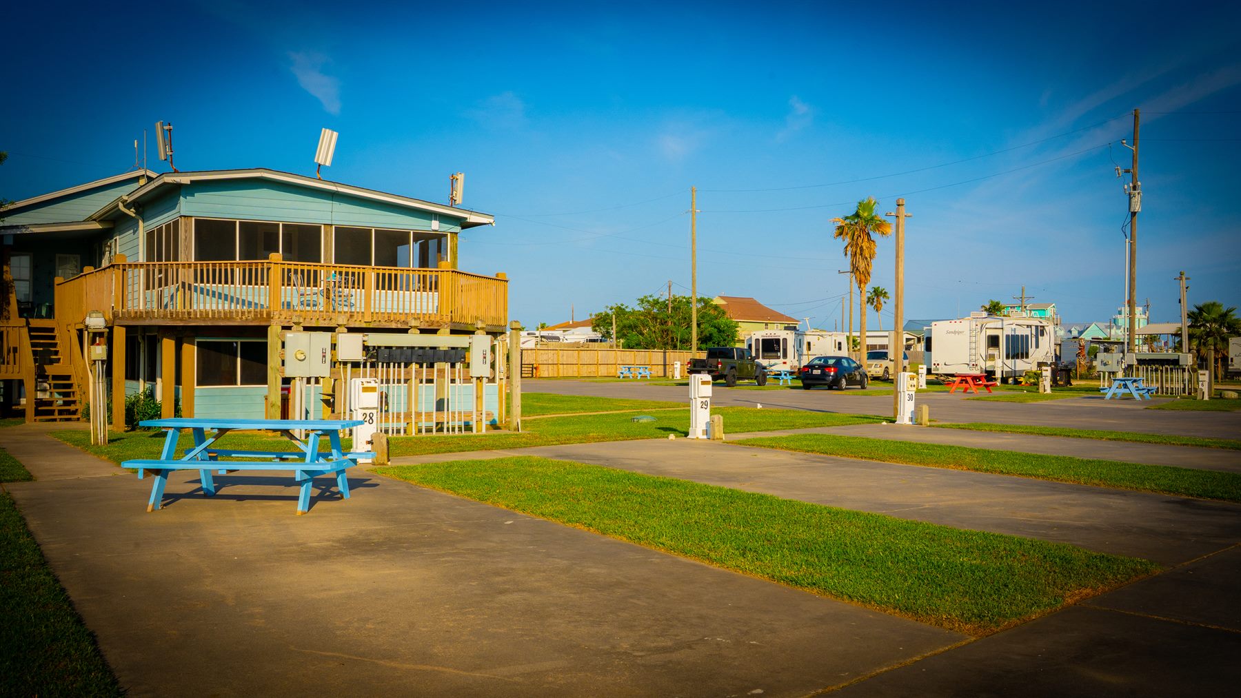 RV pads at The Palms at Crystal Beach RV Resort